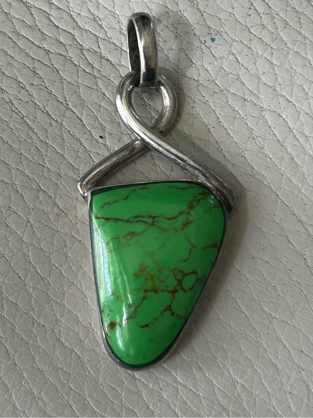 Vintage 925 Lime Turquoise Pendant